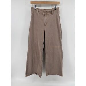 OAT Jeans Wide Leg High Rise Raw Hem Sz 8/29 Pants Indie Boho Cottagecore Preppy